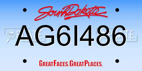 AG6I486 South Dakota License Plate