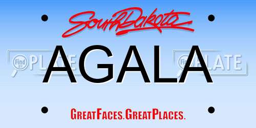 AGALA South Dakota License Plate