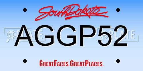 AGGP52 South Dakota License Plate