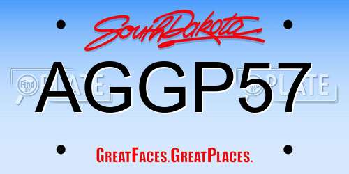 AGGP57 South Dakota License Plate