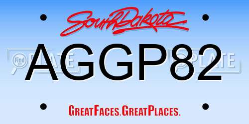 AGGP82 South Dakota License Plate