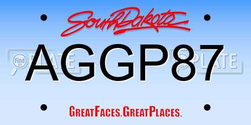 AGGP87 South Dakota License Plate