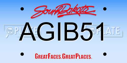 AGIB51 South Dakota License Plate