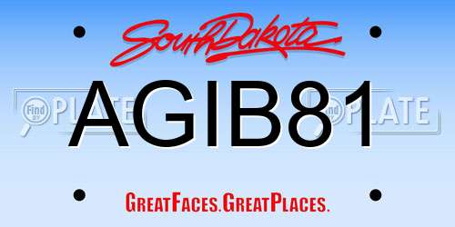 AGIB81 South Dakota License Plate