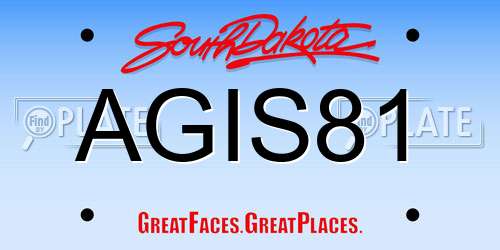 AGIS81 South Dakota License Plate