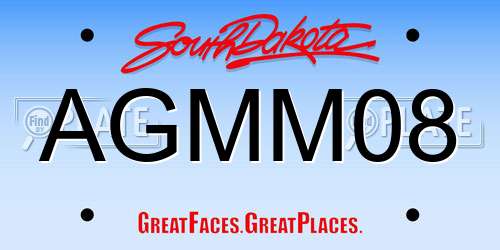 AGMM08 South Dakota License Plate