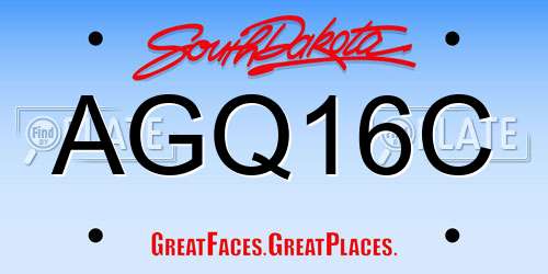 AGQ16C South Dakota License Plate