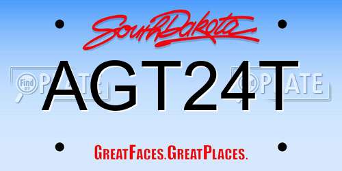 AGT24T South Dakota License Plate