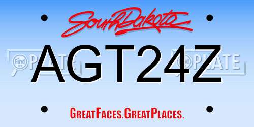 AGT24Z South Dakota License Plate