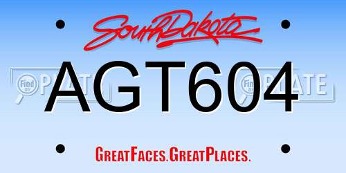 AGT604 South Dakota License Plate