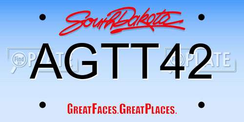 AGTT42 South Dakota License Plate