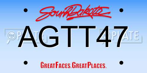 AGTT47 South Dakota License Plate