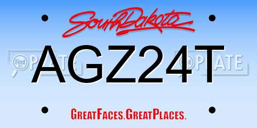 AGZ24T South Dakota License Plate