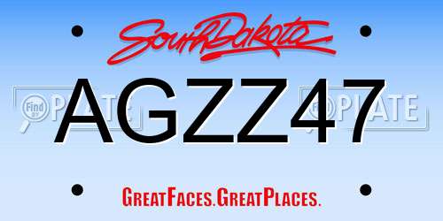 AGZZ47 South Dakota License Plate