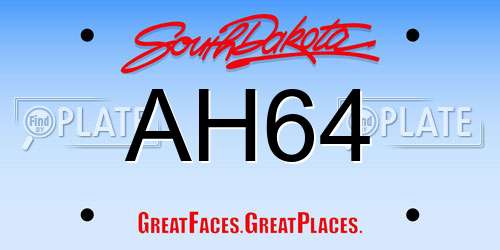 AH64 South Dakota License Plate