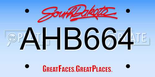 AHB664 South Dakota License Plate