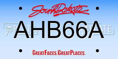 AHB66A South Dakota License Plate