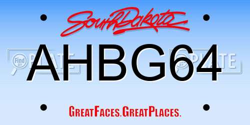 AHBG64 South Dakota License Plate