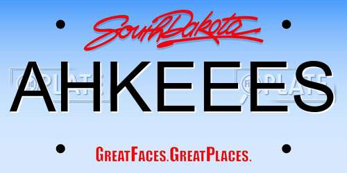 AHKEEES South Dakota License Plate