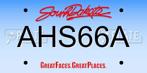 AHS66A South Dakota License Plate