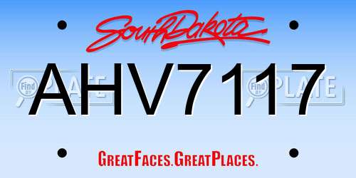 AHV7117 South Dakota License Plate
