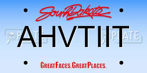 AHVTIIT South Dakota License Plate