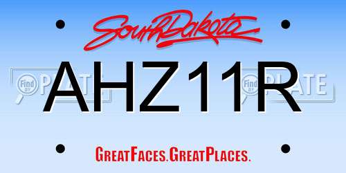 AHZ11R South Dakota License Plate