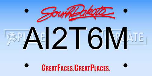 AI2T6M South Dakota License Plate