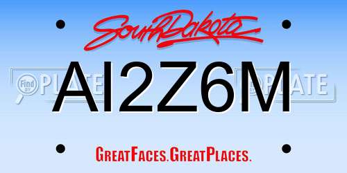 AI2Z6M South Dakota License Plate