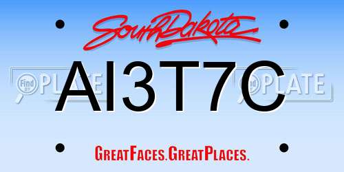 AI3T7C South Dakota License Plate