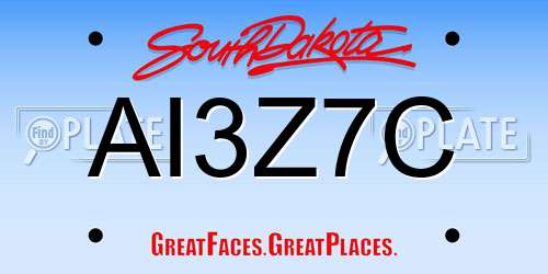 AI3Z7C South Dakota License Plate