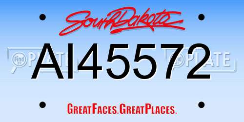 AI45572 South Dakota License Plate