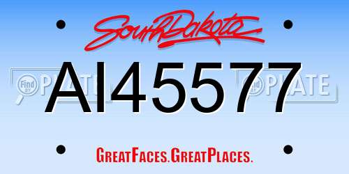 AI45577 South Dakota License Plate