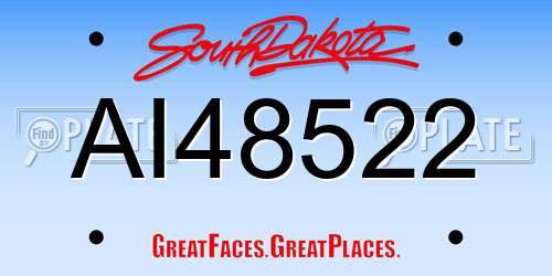AI48522 South Dakota License Plate