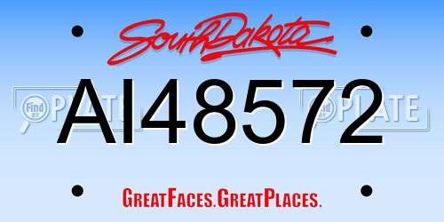 AI48572 South Dakota License Plate