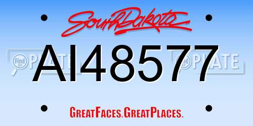 AI48577 South Dakota License Plate