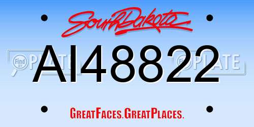 AI48822 South Dakota License Plate