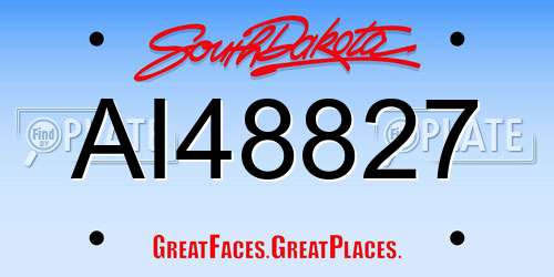 AI48827 South Dakota License Plate