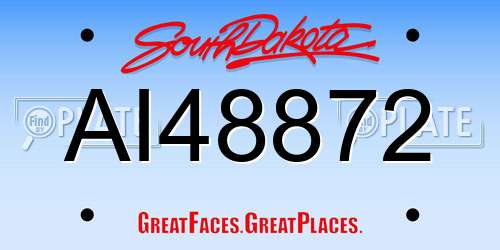 AI48872 South Dakota License Plate