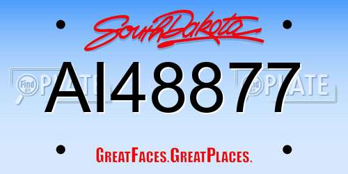 AI48877 South Dakota License Plate