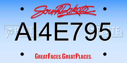 AI4E795 South Dakota License Plate