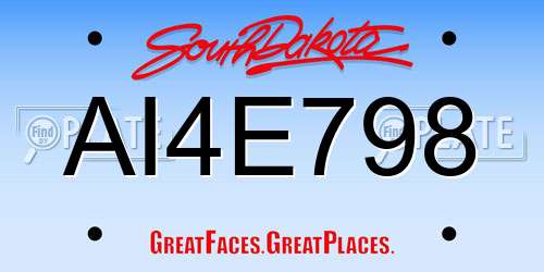 AI4E798 South Dakota License Plate