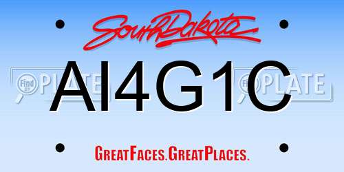 AI4G1C South Dakota License Plate