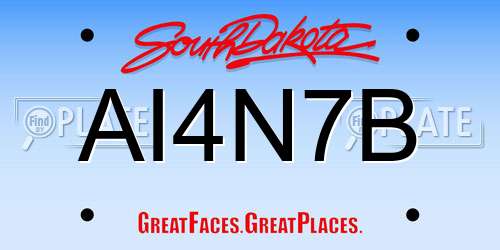 AI4N7B South Dakota License Plate