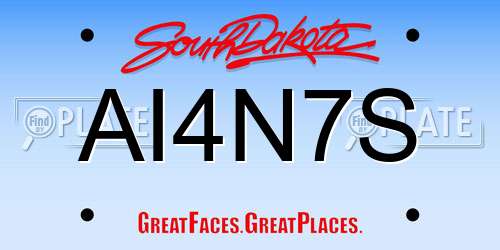 AI4N7S South Dakota License Plate