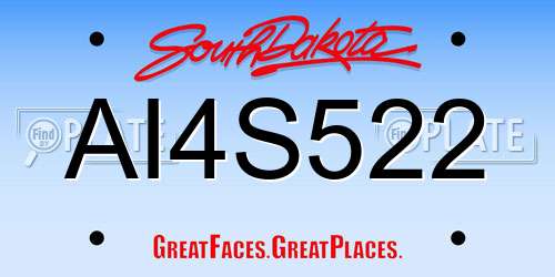AI4S522 South Dakota License Plate