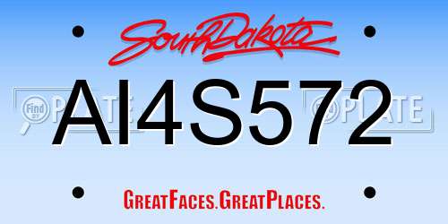 AI4S572 South Dakota License Plate