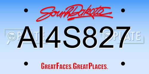AI4S827 South Dakota License Plate