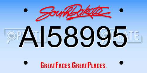 AI58995 South Dakota License Plate