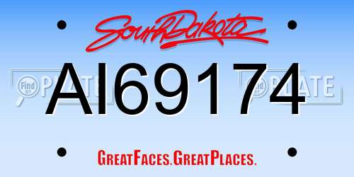 AI69174 South Dakota License Plate